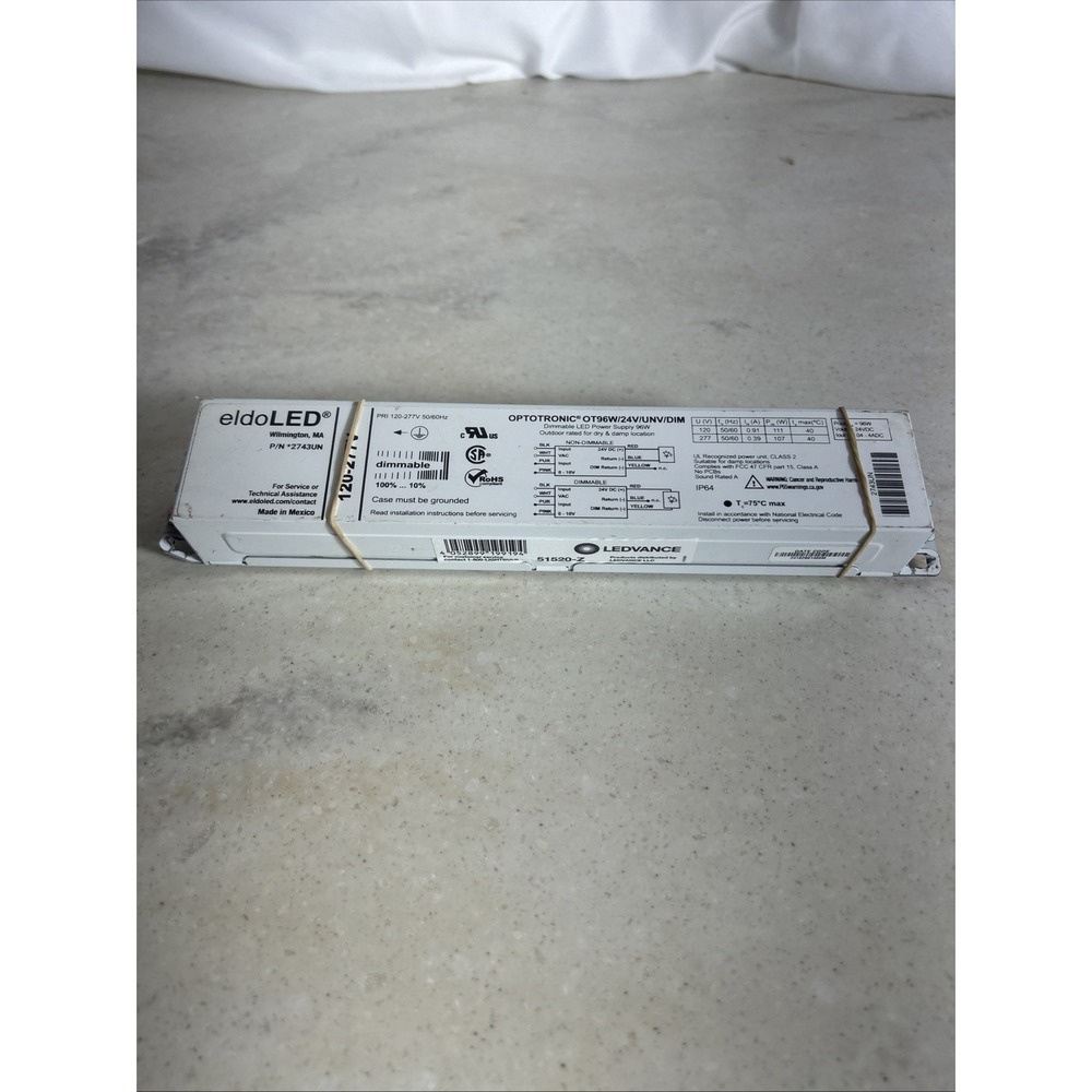 New eldoLED *2743UN 96W 24V DC  Constant 0-10V Dimmable LED Driver (Osram 51520)